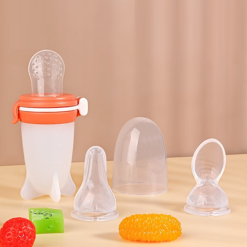 Squeeze Feeding Silicone Baby Solid Food Tools Bowl Milk Bottle
