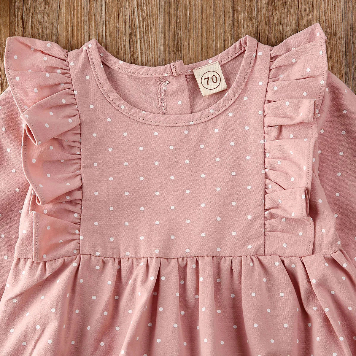 Polka Dot Long-sleeved Jumpsuit Newborn Ruffled Romper