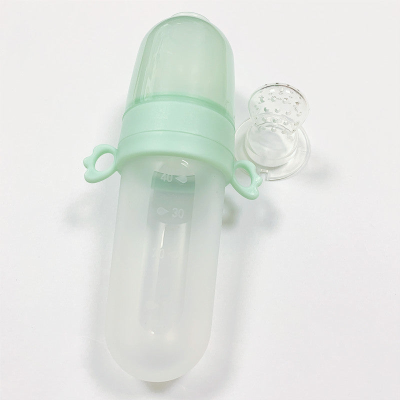 Baby Rice Cereal Bottle Silicone Squeeze Feeding Rice Cereal Spoon With Net Pocket Rice Cereal Bottle Happy Bite