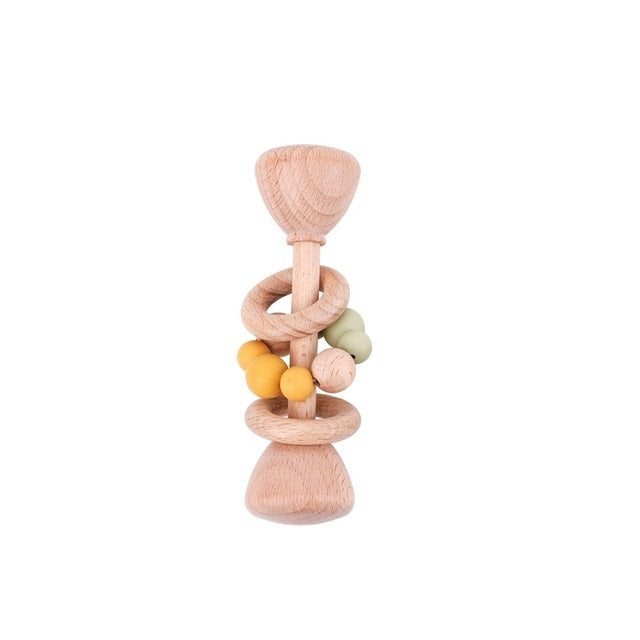 1PC Baby Teether Toys Beech Wooden Rattle Wood Teething Rode