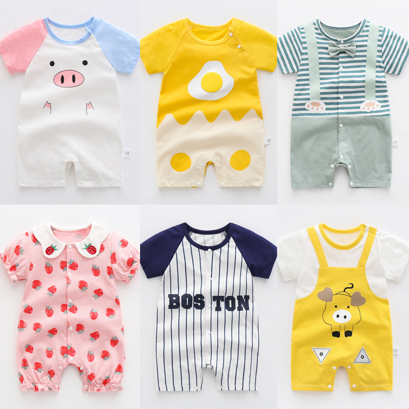 Baby One-piece Clothes Summer Thin Boy Baby Romper Pure Cotton