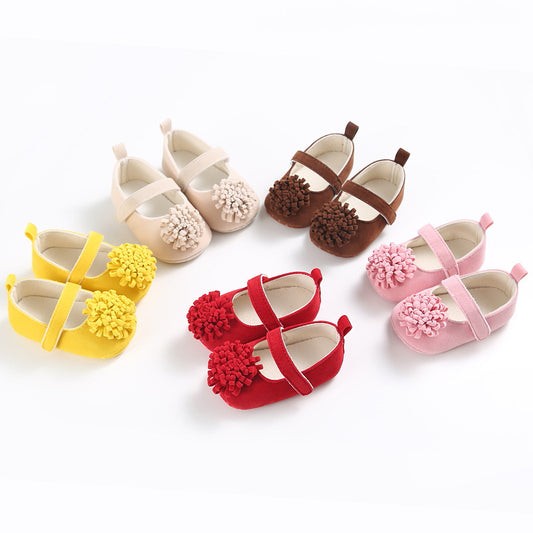 Baby colored flower toddler shoes, baby shoes soft soled shoes