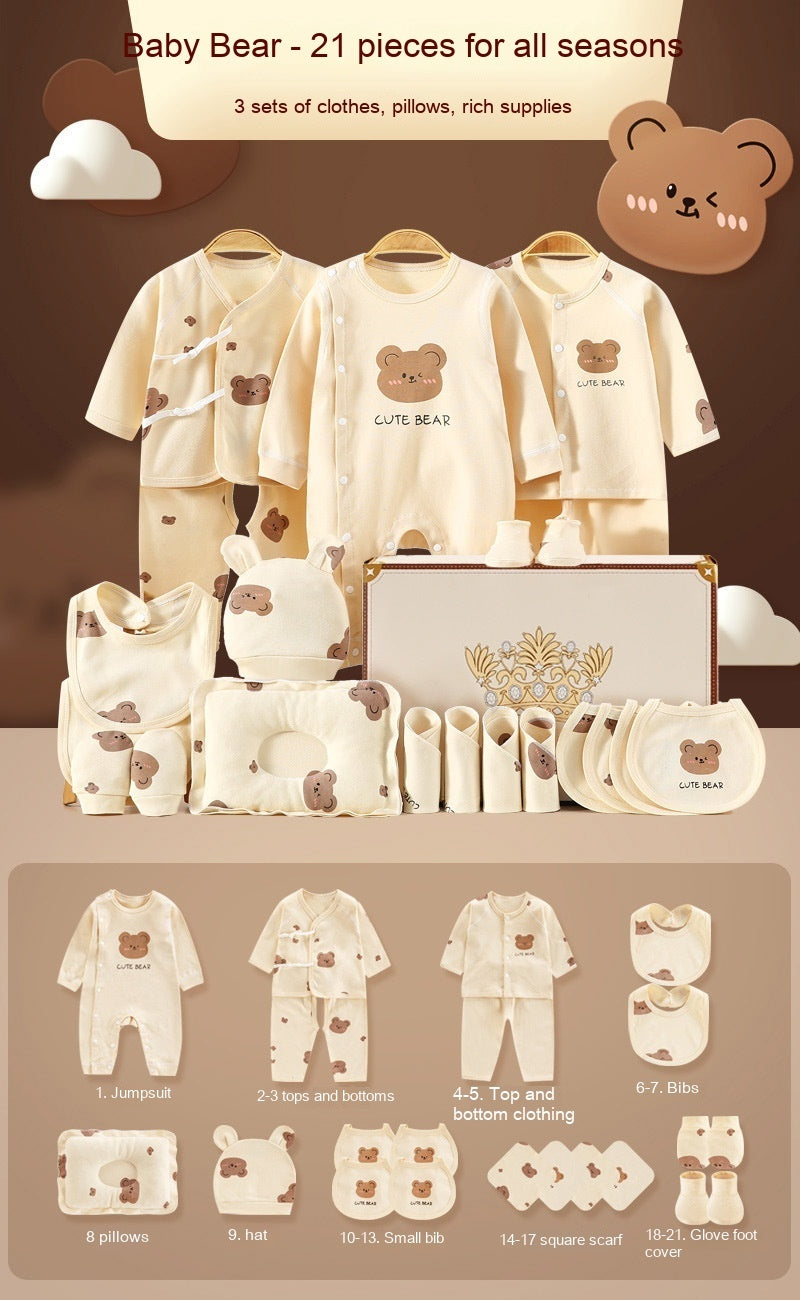 New Born Baby Baby Pure Cotton Clothes Gift Set Full Moon Meeting Gift